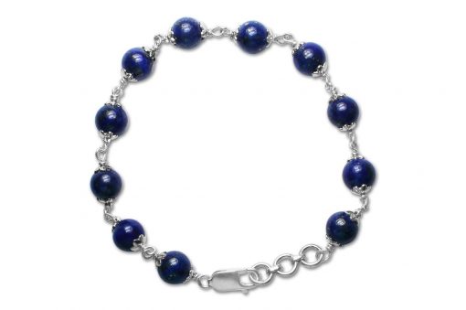 LKBEADS Lapis Lazuli 3mm, 54 Pieces Round Shape Faceted Cut Gemstone Beads  7 inch Stacking Bracelet with Silver Plated Lock for Unisex.#Code-  LCBR-4110 : Amazon.in: Jewellery